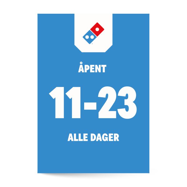 Åpningstider Plakat 70x100