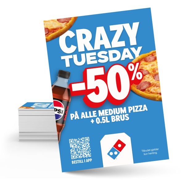 Dominos Crazy Tuesday Flyer A7